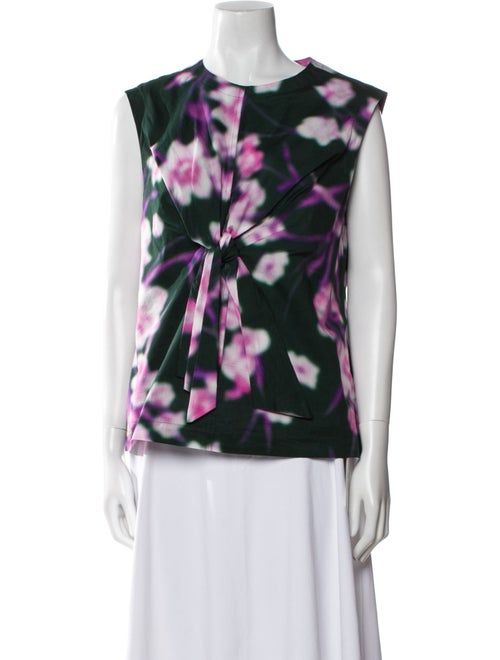 Dries Van Noten Floral Print Crew Neck Top