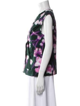 Dries Van Noten Floral Print Crew Neck Top