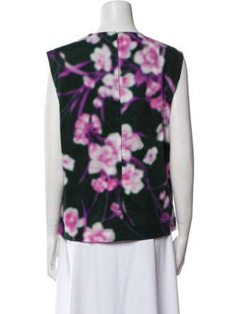 Dries Van Noten Floral Print Crew Neck Top