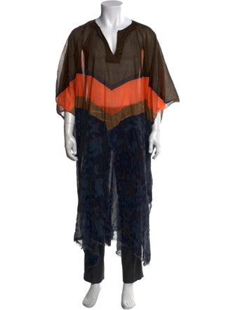 Dries Van Noten Printed V-Neck Henley