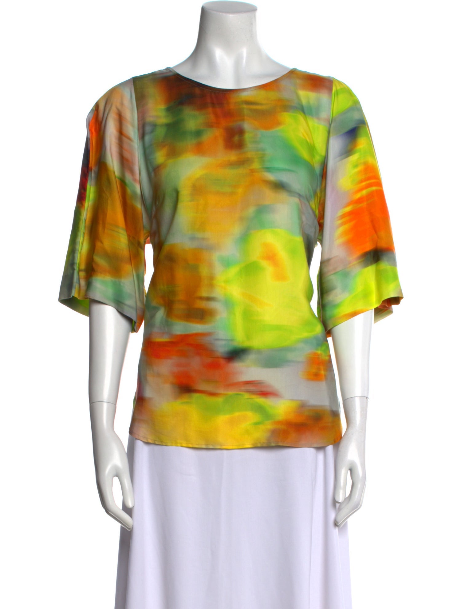 Dries Van Noten Tie-Dye Print Bateau Neckline T-Shirt