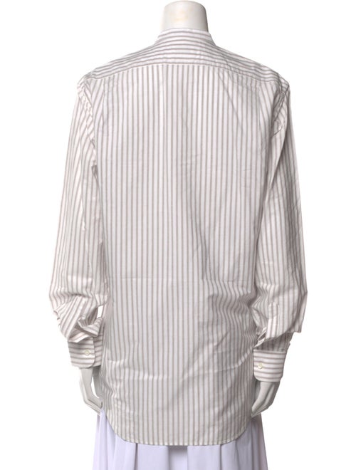 Dries Van Noten Striped Long Sleeve Button-Up Top