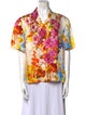 Dries Van Noten Floral Print Short Sleeve Button-Up Top