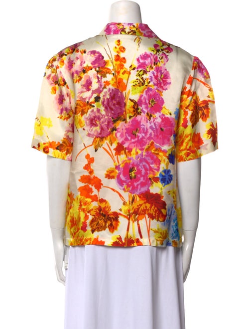 Dries Van Noten Floral Print Short Sleeve Button-Up Top
