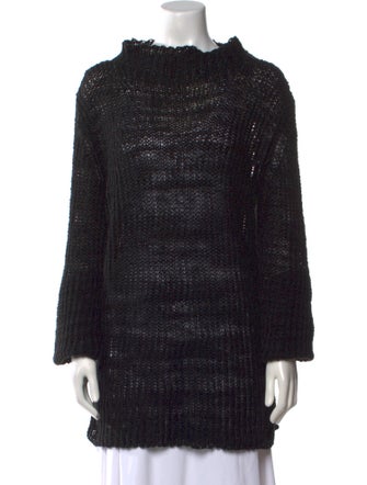 Dries Van Noten Linen Cowl Neck Sweater