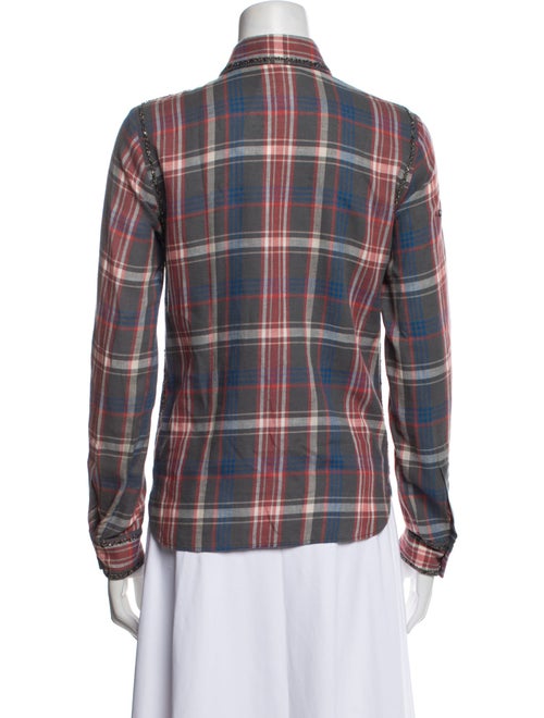 Dries Van Noten Plaid Print Long Sleeve Button-Up Top