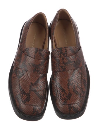Dries Van Noten Embossed Leather Animal Print Loafers