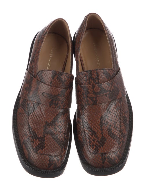 Dries Van Noten Embossed Leather Animal Print Loafers