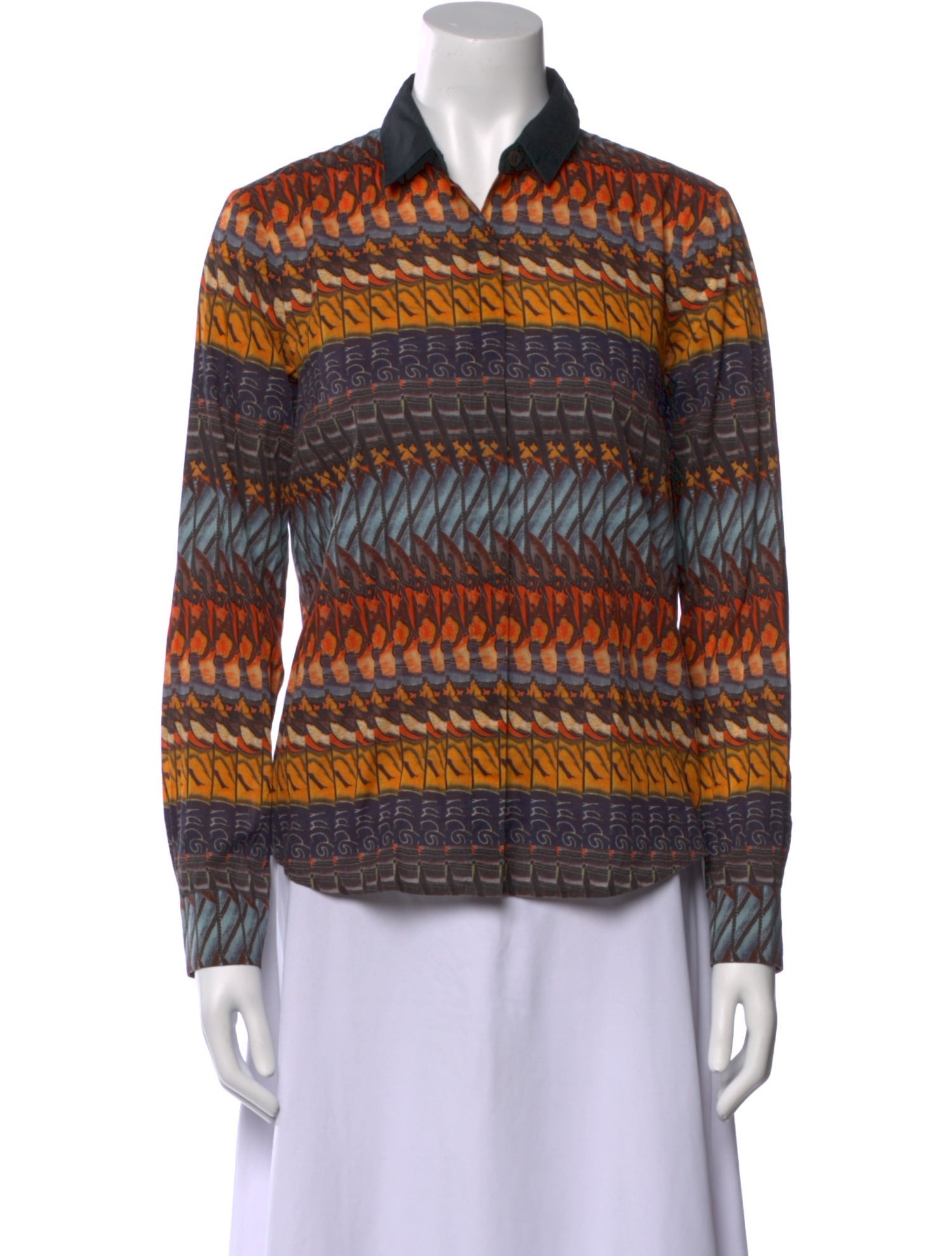 Dries Van Noten Printed Long Sleeve Blouse