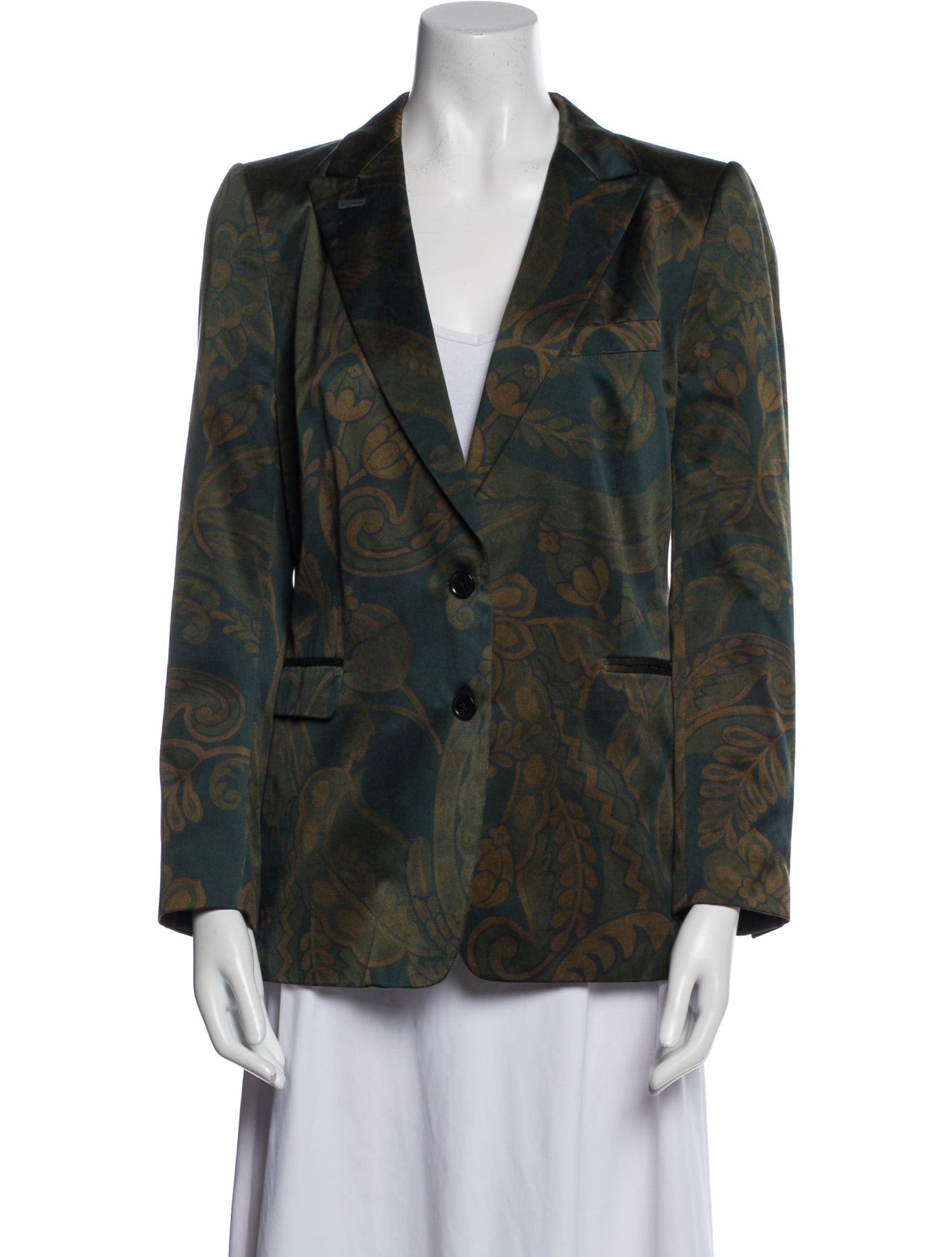 Dries Van Noten Silk Printed Blazer