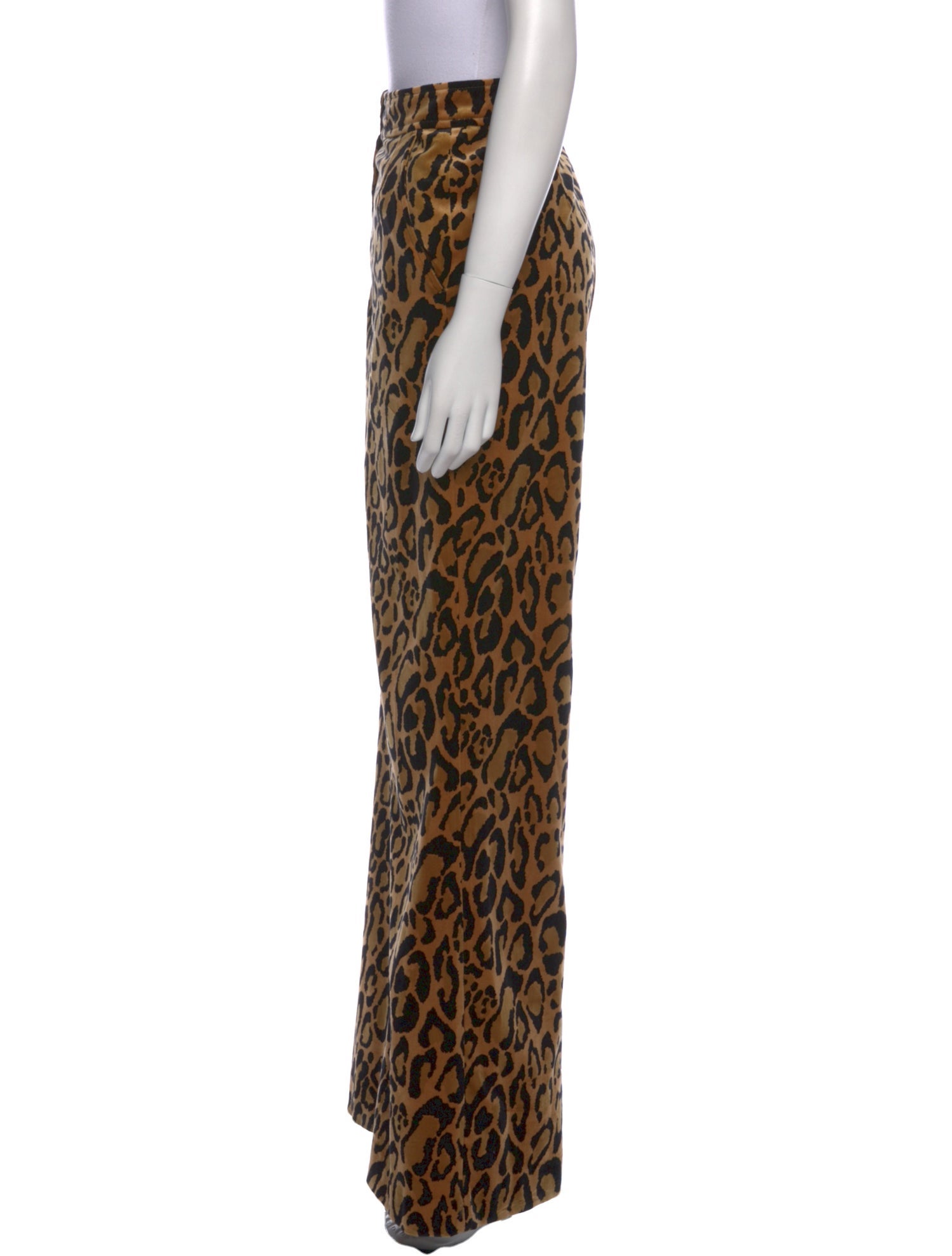 Dries Van Noten Animal Print Wide Leg Pants