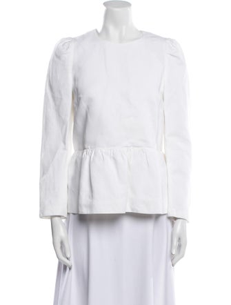 Dries Van Noten Crew Neck Three-Quarter Sleeve Blouse