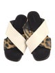 Dries Van Noten Leather Animal Print Slides