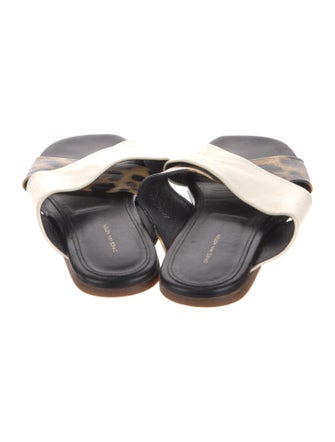Dries Van Noten Leather Animal Print Slides