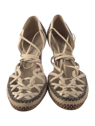 Dries Van Noten Leather Striped D'Orsay Pumps