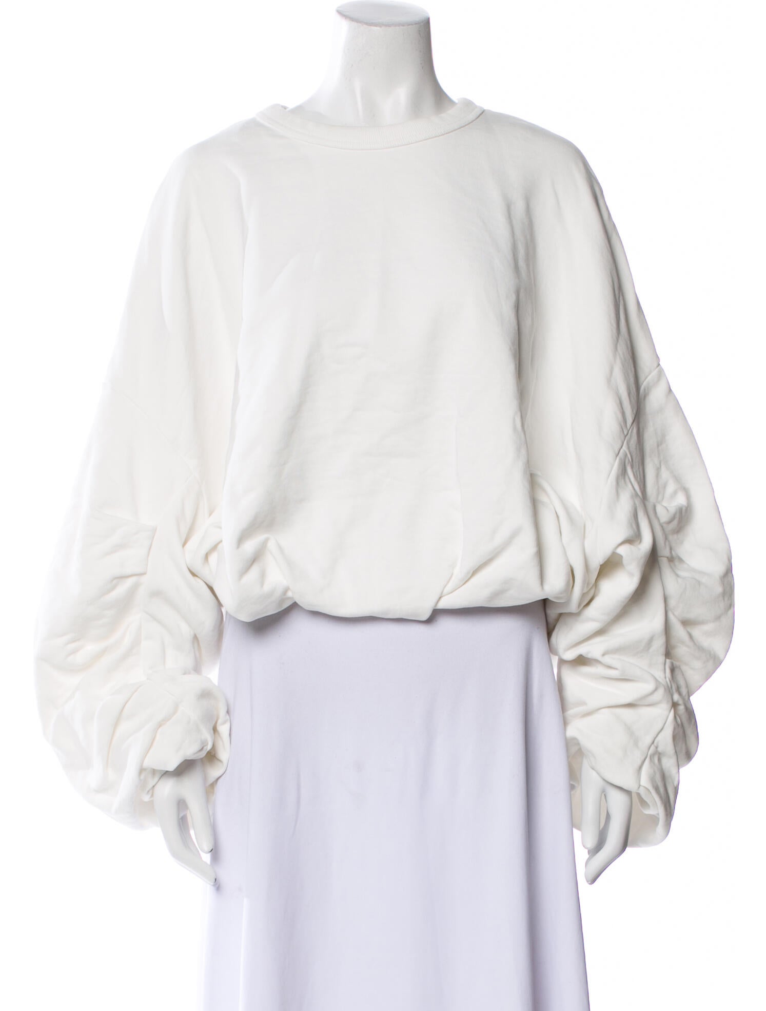 Dries Van Noten Bateau Neckline Long Sleeve Crop Top