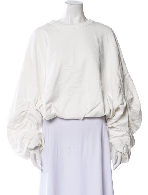 Dries Van Noten Bateau Neckline Long Sleeve Crop Top