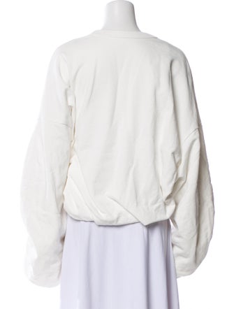 Dries Van Noten Bateau Neckline Long Sleeve Crop Top