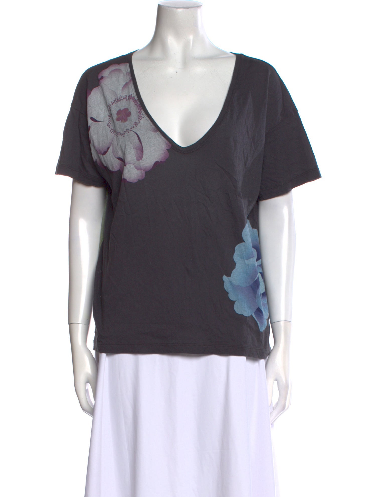 Dries Van Noten Graphic Print V-Neck T-Shirt