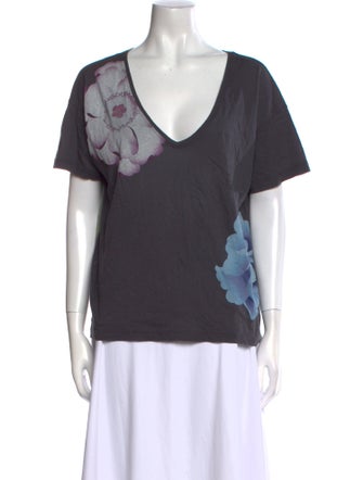 Dries Van Noten Graphic Print V-Neck T-Shirt