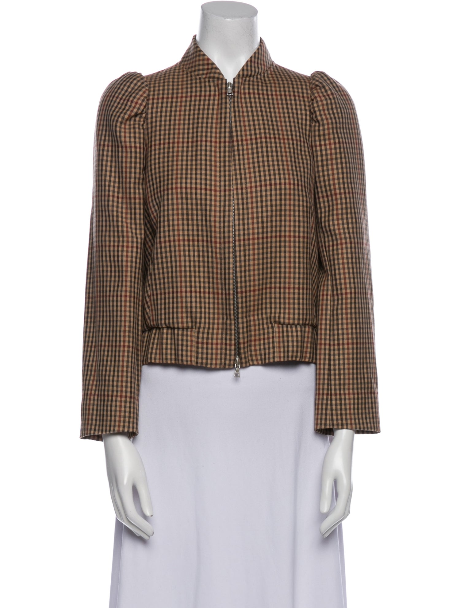 Dries Van Noten Wool Plaid Print Blazer