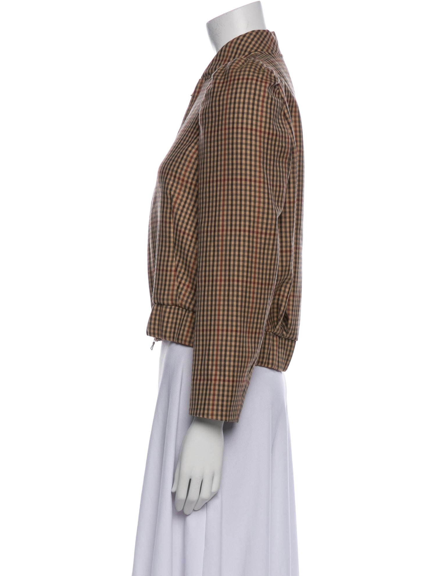 Dries Van Noten Wool Plaid Print Blazer