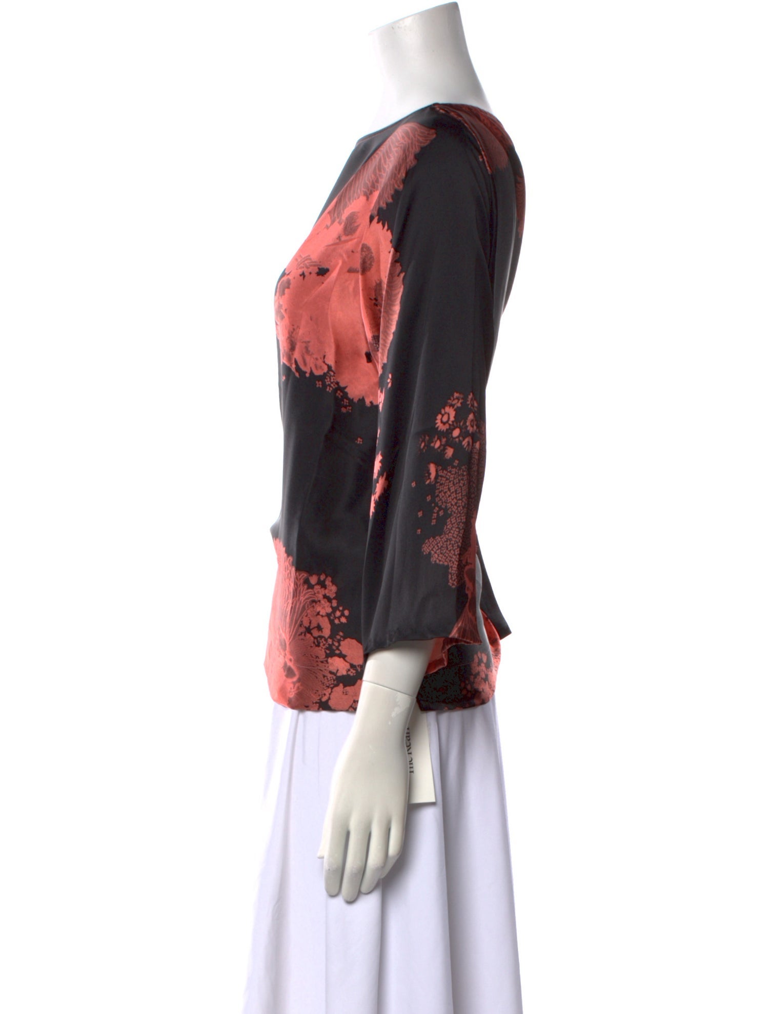 Dries Van Noten Silk Floral Print Blouse