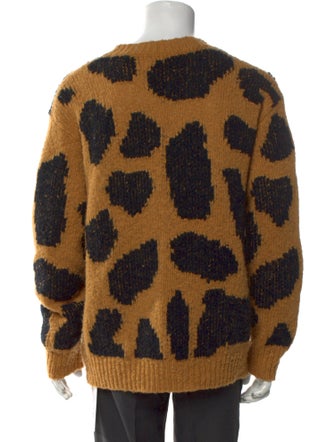 Dries Van Noten Animal Print Crew Neck Pullover