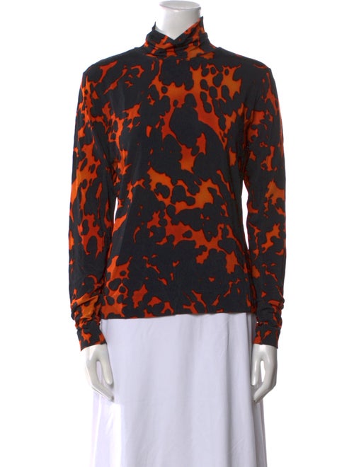 Dries Van Noten Printed Mock Neck Blouse