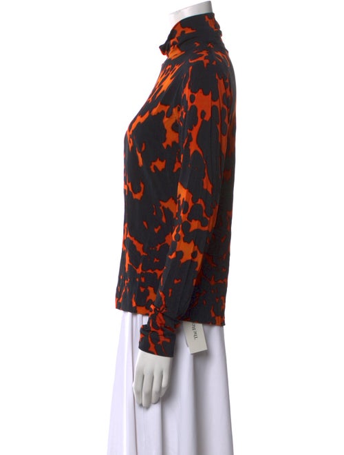 Dries Van Noten Printed Mock Neck Blouse
