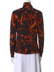 Dries Van Noten Printed Mock Neck Blouse