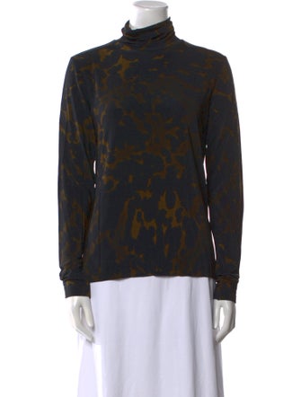 Dries Van Noten Animal Print Turtleneck Sweatshirt