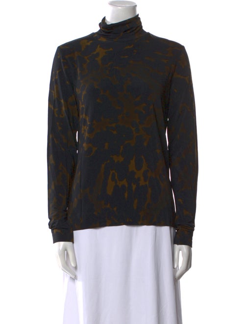 Dries Van Noten Animal Print Turtleneck Sweatshirt