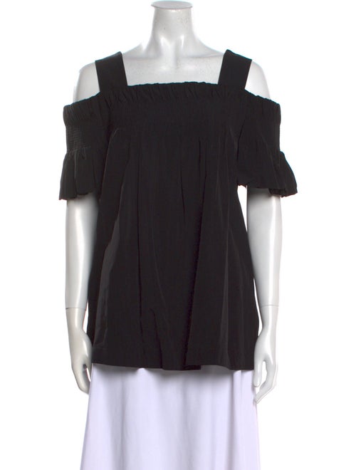 Dries Van Noten Square Neckline Short Sleeve Blouse