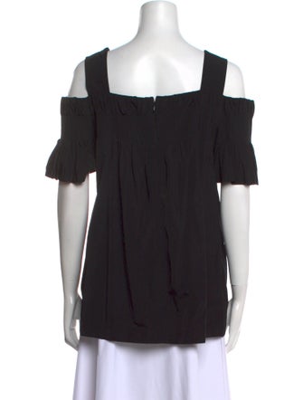 Dries Van Noten Square Neckline Short Sleeve Blouse