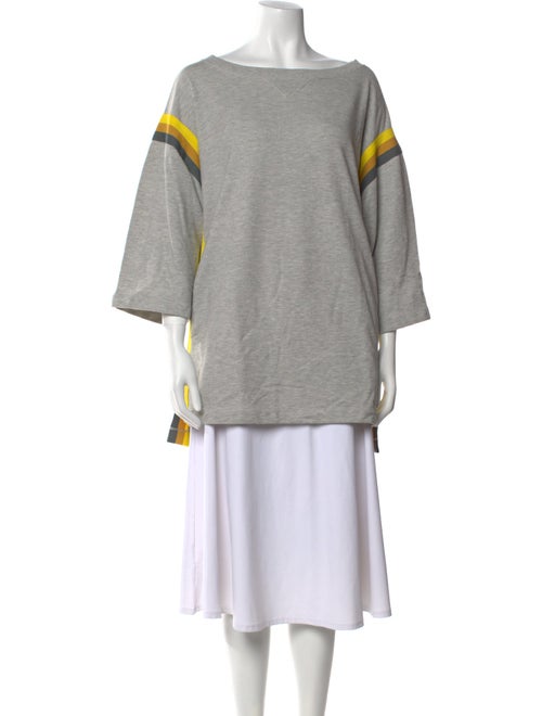 Dries Van Noten Colorblock Pattern Bateau Neckline Tunic