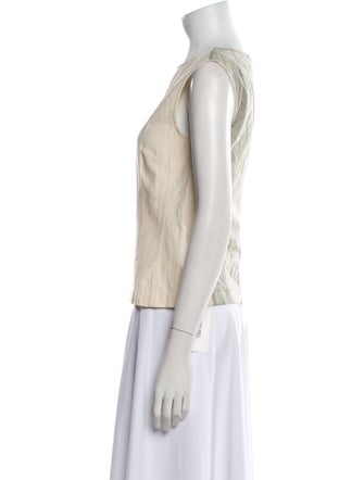 Dries Van Noten Bateau Neckline Sleeveless Top