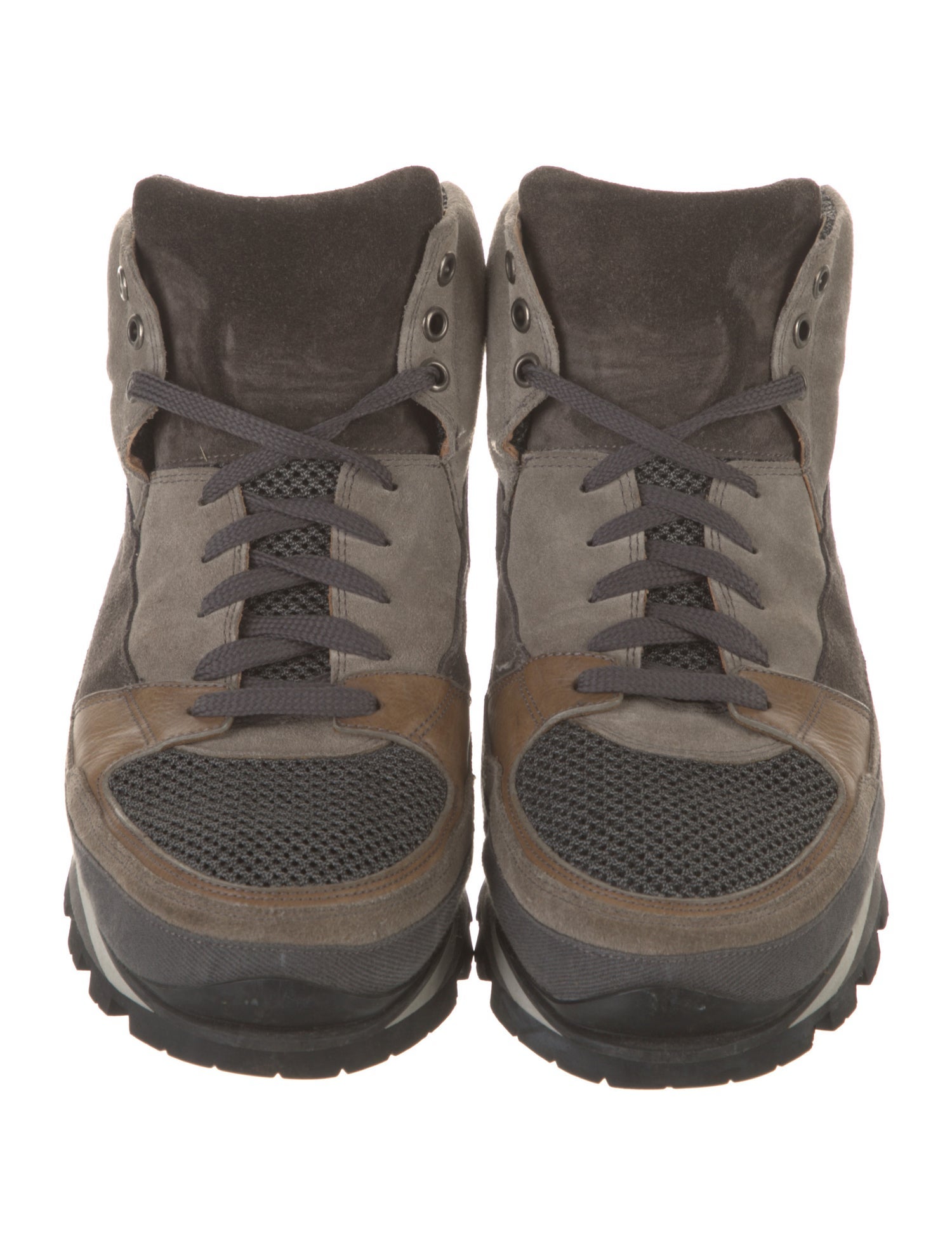 Dries Van Noten Colorblock Pattern Hiking Boots