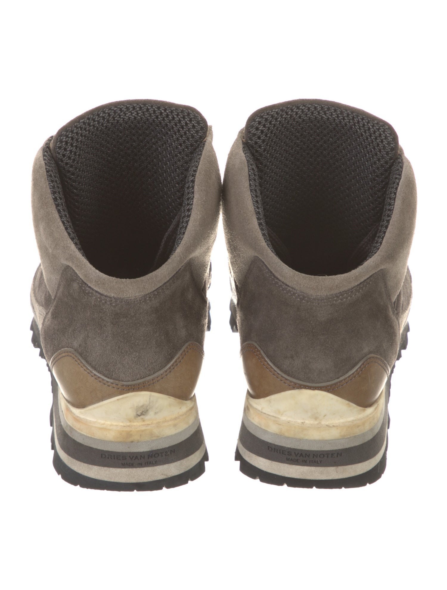 Dries Van Noten Colorblock Pattern Hiking Boots