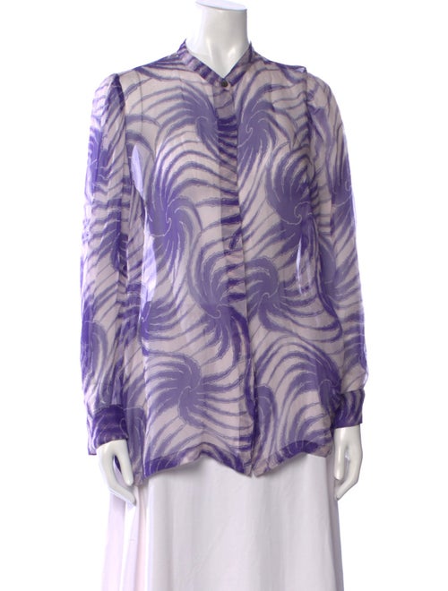 Dries Van Noten Silk Printed Button-Up Top