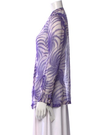 Dries Van Noten Silk Printed Button-Up Top