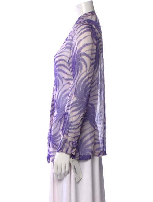 Dries Van Noten Silk Printed Button-Up Top