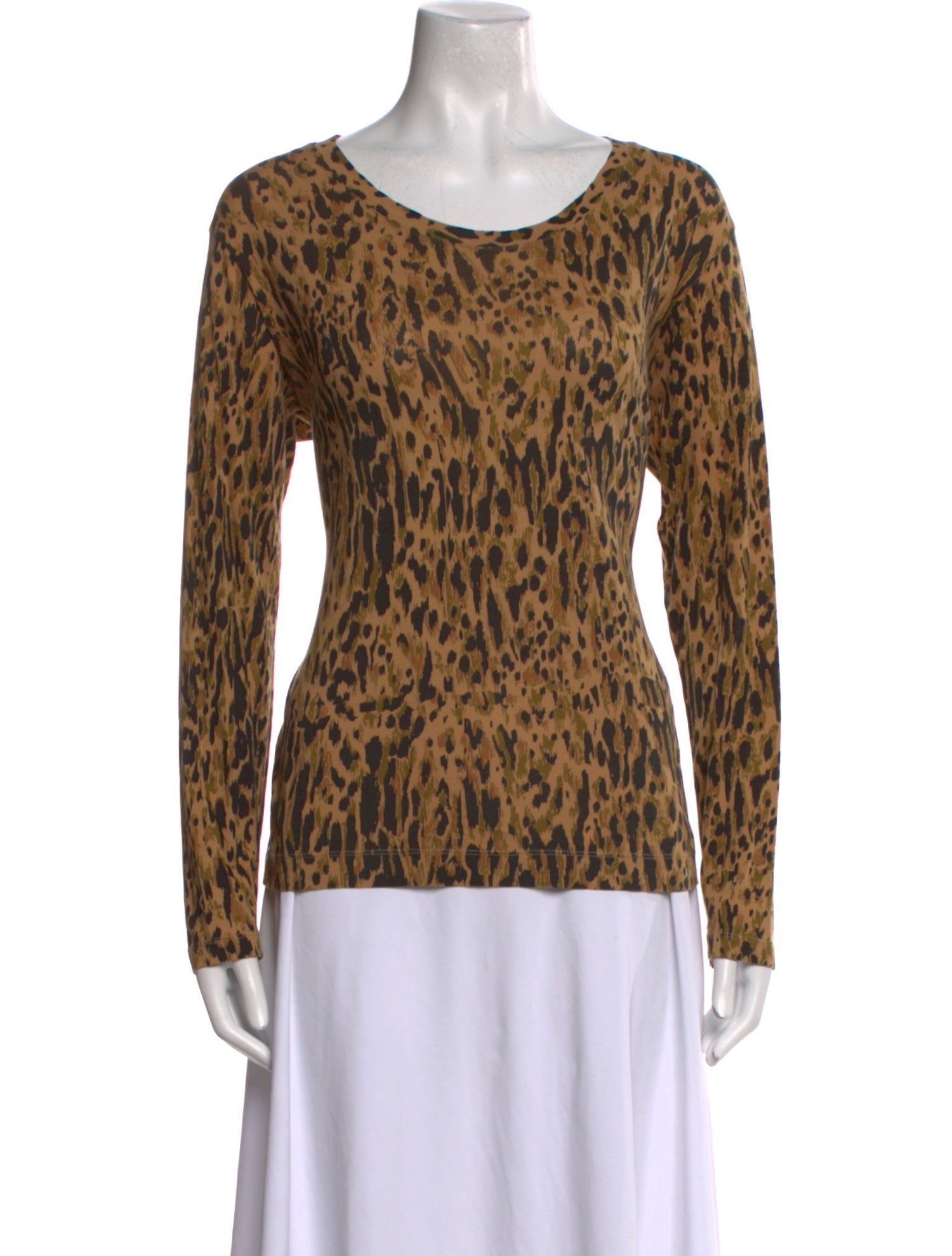 Dries Van Noten Animal Print Scoop Neck Top