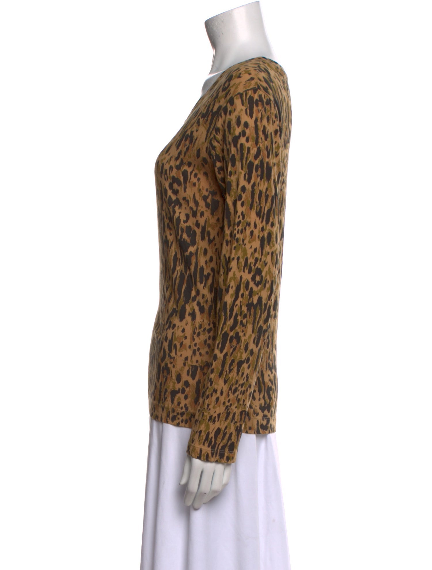Dries Van Noten Animal Print Scoop Neck Top
