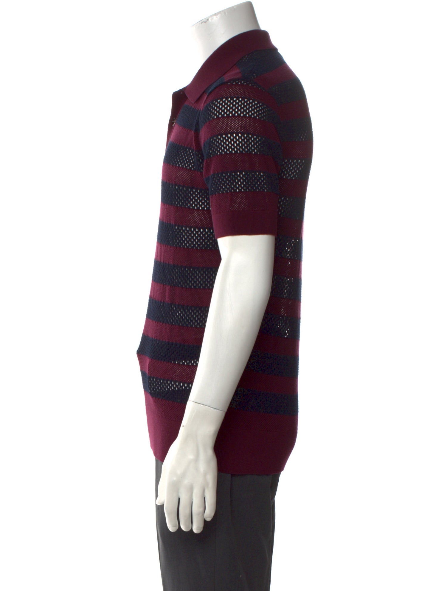 Dries Van Noten Striped Collar Polo Shirt