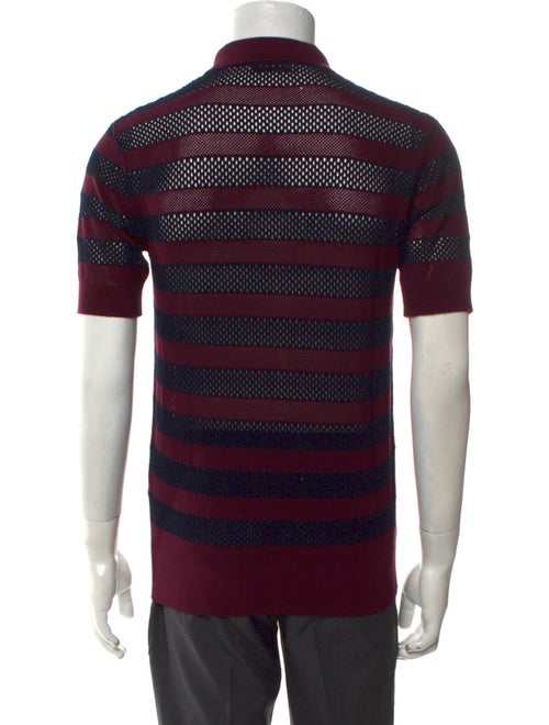 Dries Van Noten Striped Collar Polo Shirt