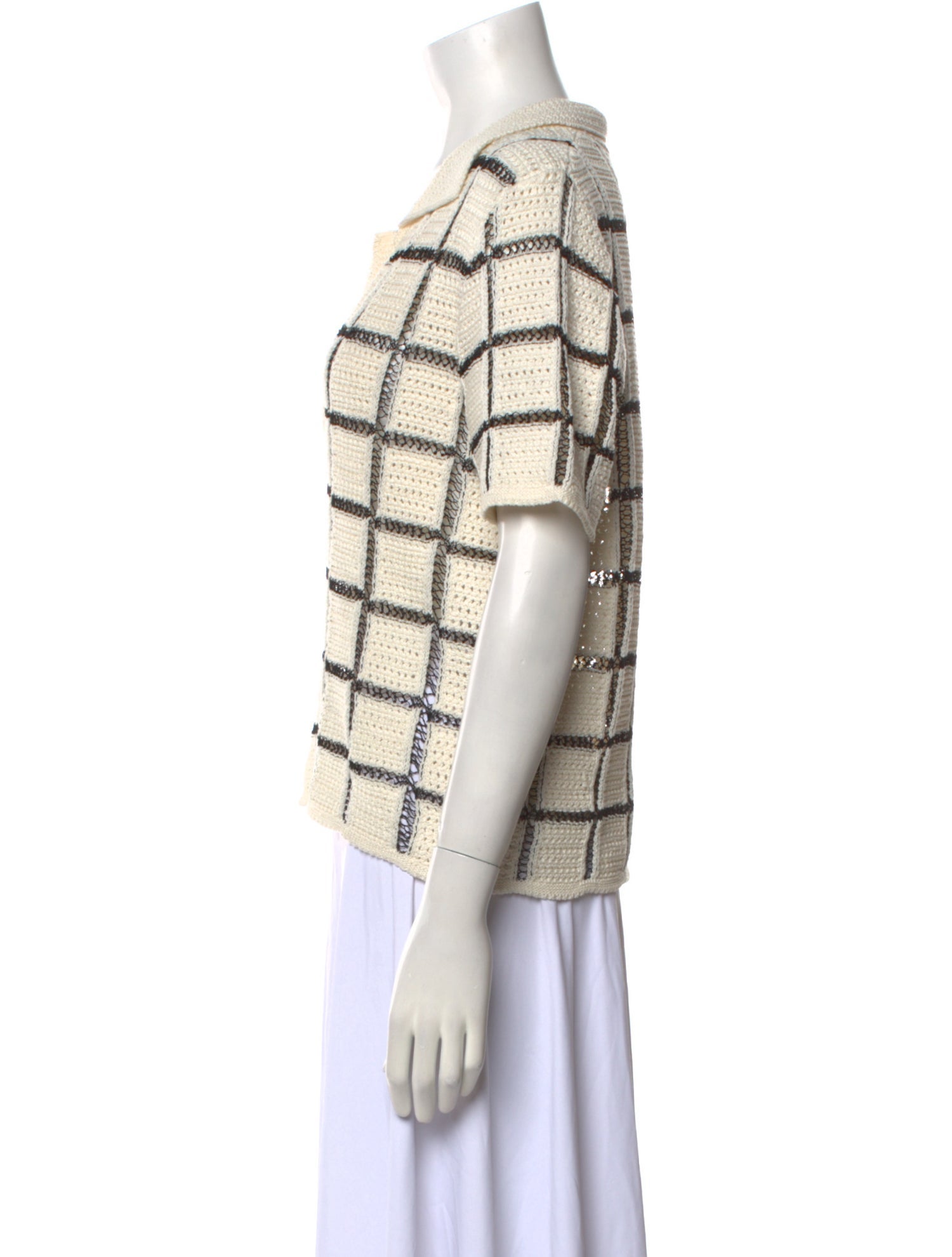 Dries Van Noten Plaid Print V-Neck Crop Top