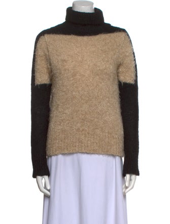 Dries Van Noten Mohair Colorblock Pattern Sweater