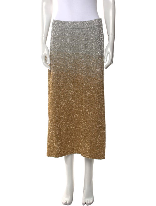 Dries Van Noten Colorblock Pattern Midi Length Skirt