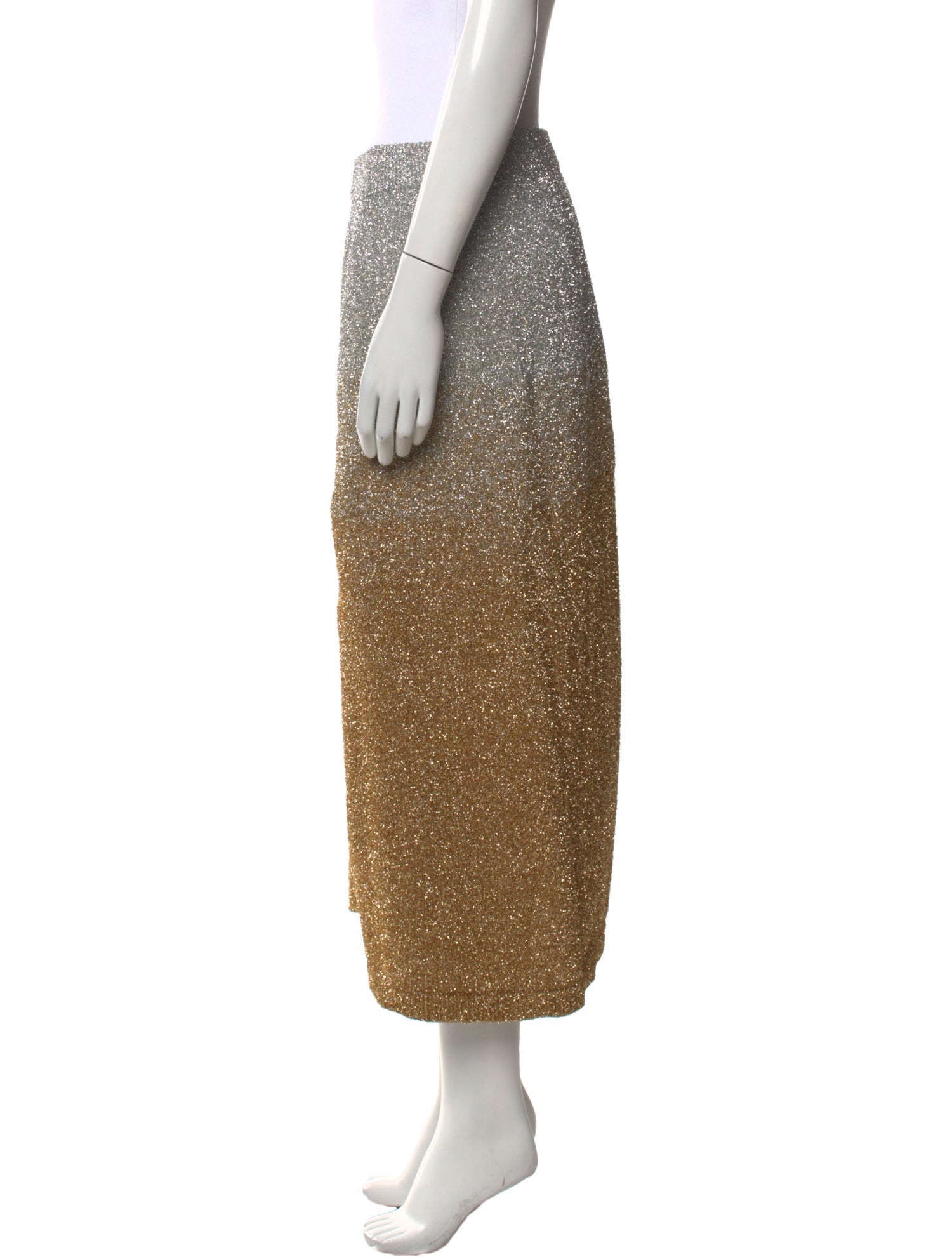 Dries Van Noten Colorblock Pattern Midi Length Skirt